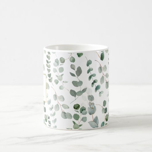 Eukalyptus-Monogramm Kaffeetasse (Mittel)