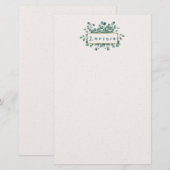Eukalyptus-Monogramm-Schreibwaren Briefpapier (Vorne/Hinten)