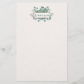 Eukalyptus-Monogramm-Schreibwaren Briefpapier (Vorderseite)