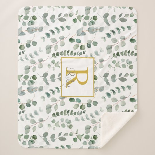 Eukalyptus-Monogramm Sherpadecke (Vorderseite)