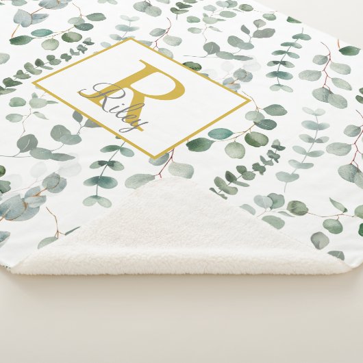 Eukalyptus-Monogramm Sherpadecke (3/4)