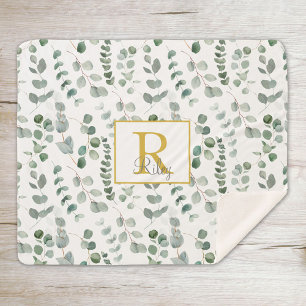 Eukalyptus-Monogramm Sherpadecke