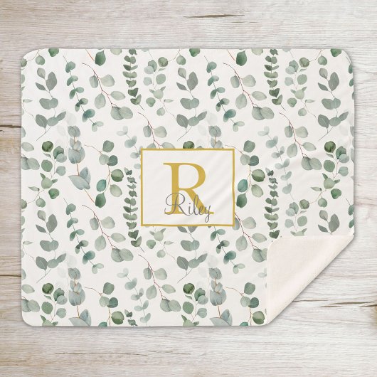 Eukalyptus-Monogramm Sherpadecke