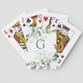 Eukalyptus-Monogramm Spielkarten (Rückseite)