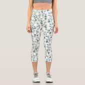 Eukalyptus-Muster Capri Leggings (Vorderseite)