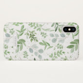 Eukalyptus-Muster für eine einfache Aquarellpflanz Case-Mate iPhone Hülle (Rückseite (Horizontal))