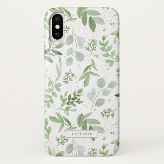 Eukalyptus-Muster für eine einfache Aquarellpflanz Case-Mate iPhone Hülle (Rückseite)