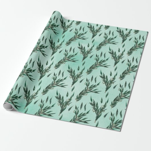 Eukalyptus-Muster Geschenkpapier (Ungerollt)