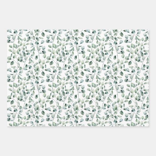 Eukalyptus-Muster Geschenkpapier Set (Vorderseite 3)