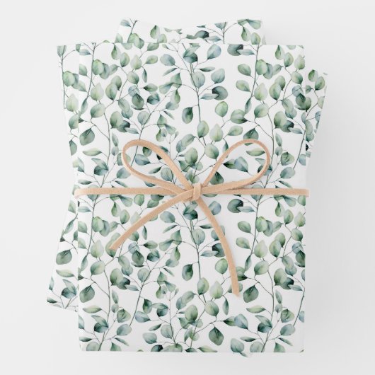 Eukalyptus-Muster Geschenkpapier Set (Beispiel)