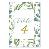 Eukalyptus-Muster Hochzeitsstiftung Tischnummer (Rückseite)