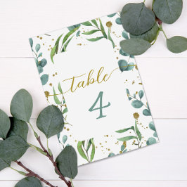 Eukalyptus-Muster Hochzeitsstiftung Tischnummer