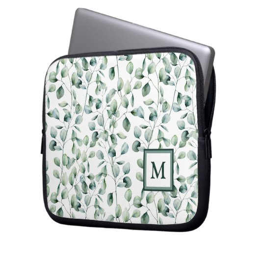 Eukalyptus-Muster Laptopschutzhülle (Vorderseite Links)