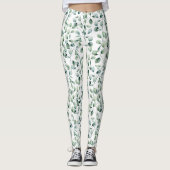 Eukalyptus-Muster Leggings (Vorderseite)