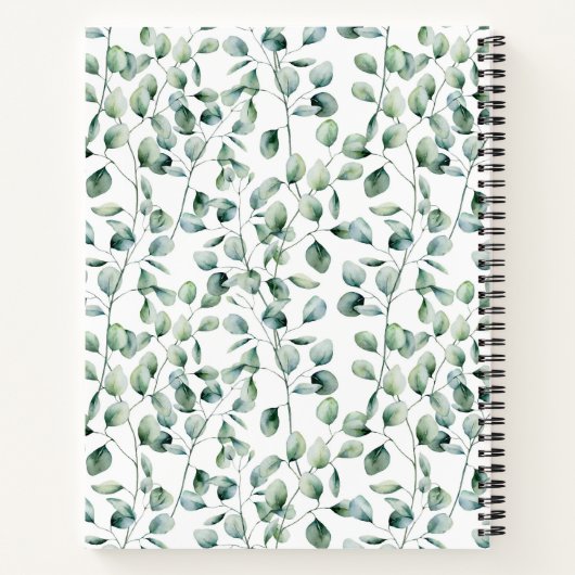 Eukalyptus-Muster Notizblock (Rückseite)