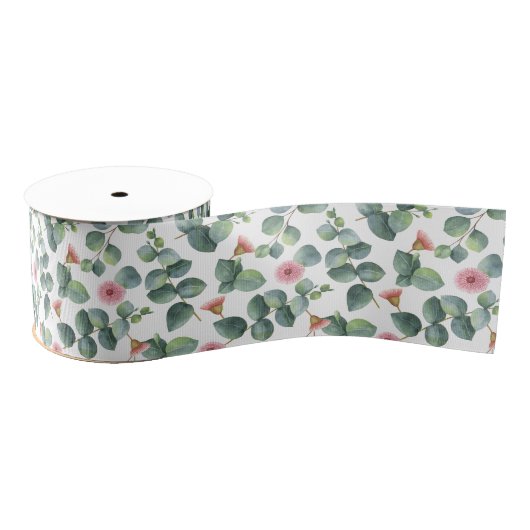 Eukalyptus-Muster Ripsband (Spule)