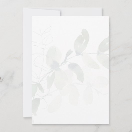 Eukalyptus Mute Script Wedding QR Code Einladung (Rückseite)