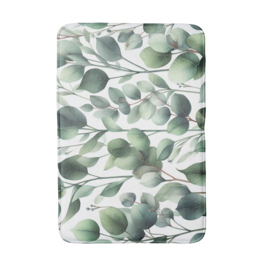 Eukalyptus Mutes Grüne Blätter Badematte (Vorderseite Vertikal)