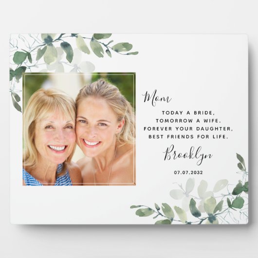 Eukalyptus Mutter der Braut Hochzeitsgeschenk Fotoplatte (Vorderseite)