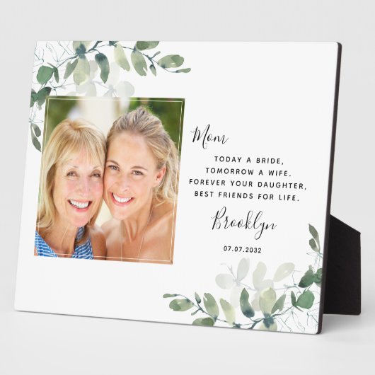 Eukalyptus Mutter der Braut Hochzeitsgeschenk Fotoplatte (Seite)