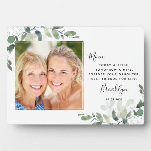 Eukalyptus Mutter der Bride Keepake Fotoplatte (Vorderseite)