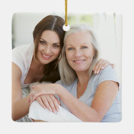 Eukalyptus Mutter des Fotos Keepake Keramikornament (Rückseite)