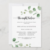 Eukalyptus-Nacht vor der Probe Abendessen Einladung (Vorderseite)