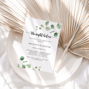 Eukalyptus-Nacht vor der Probe Abendessen Einladung