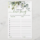 Eukalyptus Name dieser Liebe Song Brautparty Game (Vorderseite)