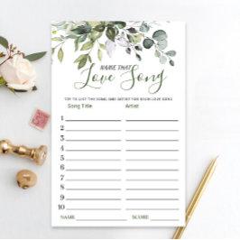 Eukalyptus Name dieser Liebe Song Brautparty Game