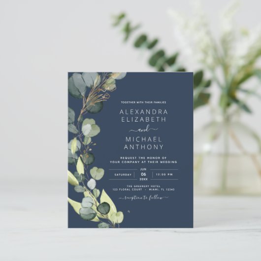 Eukalyptus Navy Blue Greenerity Wedding (Stehend Vorderseite)