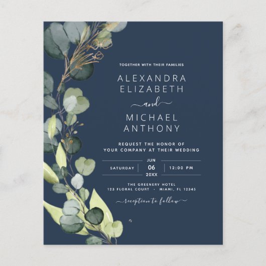 Eukalyptus Navy Blue Greenerity Wedding (Vorderseite)
