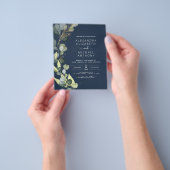 Eukalyptus Navy Blue Greenerity Wedding Flyer (Gruppe)