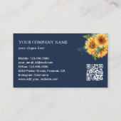 Eukalyptus Navy Blue QR Code Visitenkarte (Rückseite)