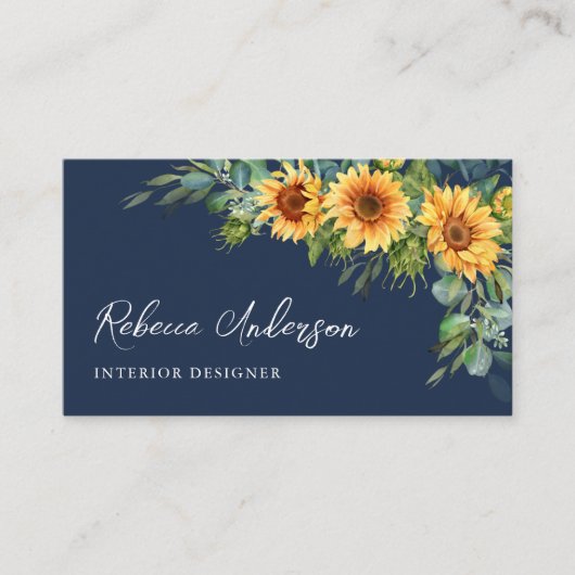 Eukalyptus Navy Blue QR Code Visitenkarte (Vorderseite)