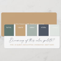 Eukalyptus Navy & Gold Hochzeitsfarbpalette Karte