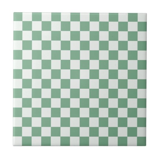 Eukalyptus-Nebel-Schachbrettmuster Fliese (Vorderseite)