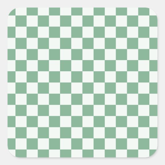 Eukalyptus-Nebel-Schachbrettmuster Quadratischer Aufkleber (Vorderseite)