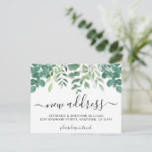 Eukalyptus - Neue Adresse Ankündigungspostkarte (Stehend Vorderseite)