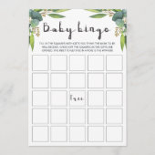 Eukalyptus-Neutral-Baby-Bingo-Karten (Vorderseite)