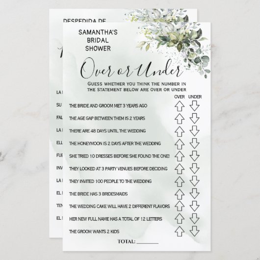 Eukalyptus Ober- oder Unterduschenspiel (Vorne/Hinten)