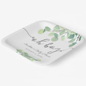 Eukalyptus Oh Boy Baby Shower Pape Pappteller (Gewinkelt)