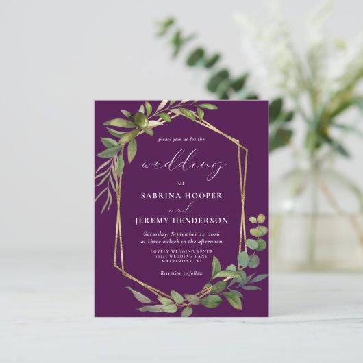 Eukalyptus Olive Greenery Lila Wedding (Stehend Vorderseite)