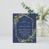 Eukalyptus Olive Greenery Navy Blue Wedding (Stehend Vorderseite)