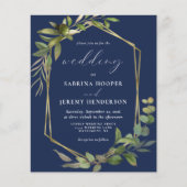 Eukalyptus Olive Greenery Navy Blue Wedding (Vorderseite)