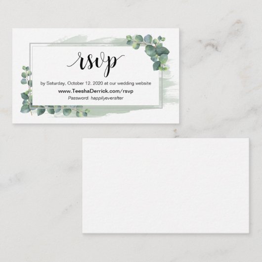 Eukalyptus, Online-UAWG über die Website für Hochz Begleitkarte (Vorne/Hinten)