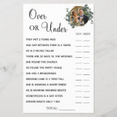 Eukalyptus Over oder Under Brautparty Spielkarte Flyer (Vorne)