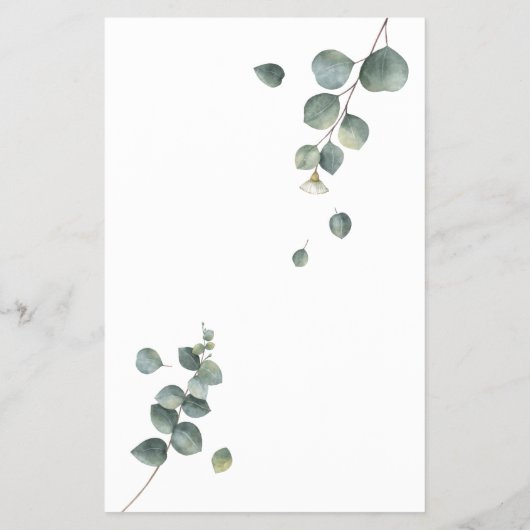 Eukalyptus Over oder Under Brautparty Spielkarte Flyer (Hinten)