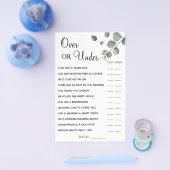 Eukalyptus Over oder Under Brautparty Spielkarte Flyer (Einzeln)