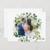 Eukalyptus Painted Foto Hochzeit Danke Karte (Vorne/Hinten)